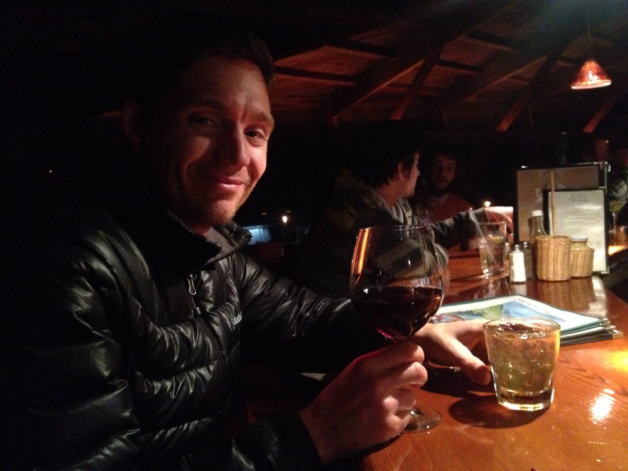 Pretending I like alcohol at Nepenthe, a gorgeous redwood restaurant overlooking the Big Sur coast. I wound up sipping my (super strong) Manhattan a couple times and then giving it away to a young guy who regaled us with stories of backpacking the Appalachian Trail in -5 degree weather. He deserved it more than I did.