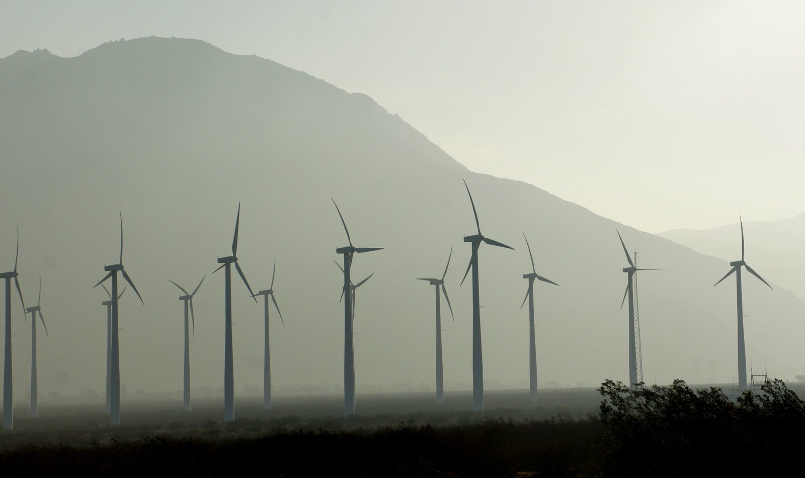 Turbines in the windy valley west of Palm Springs.