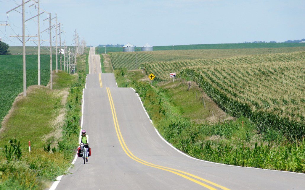 Rows of GMO corn in the lovely rolling hills of Nebraska.