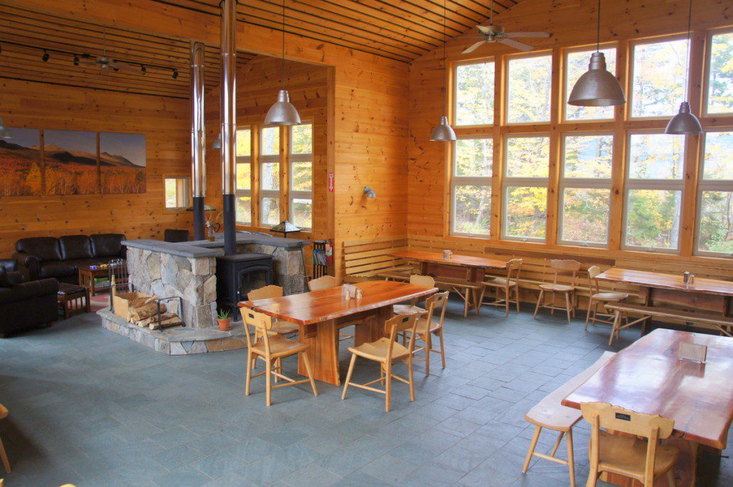 Our favorite hut during the hike, Stratton Brook. Huge windows overlooking the valley and a nice seating area by the fire.