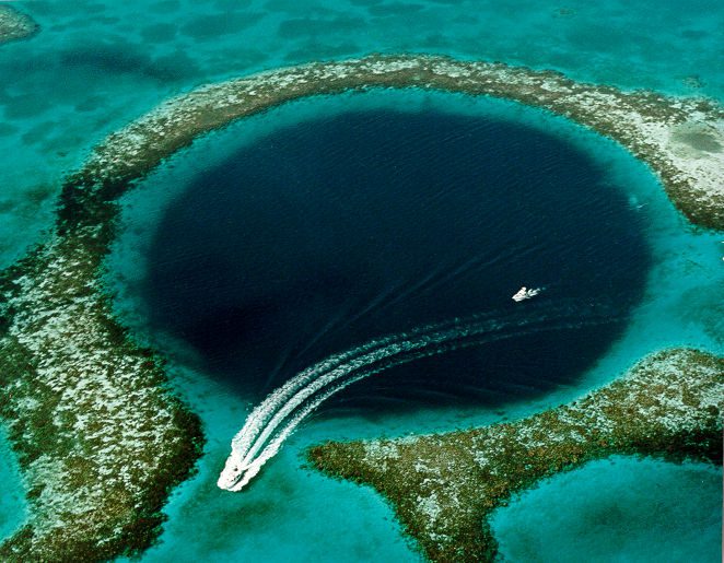 The famous Blue Hole. (Photo from Wikipedia.)