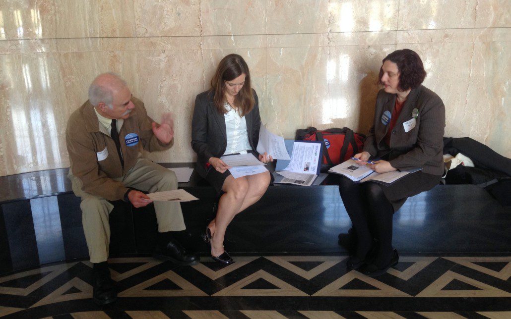 Mapping out our strategy in the Capitol Building lobby.