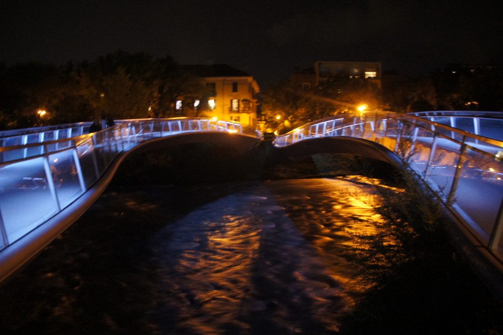 This dual wavy bridge was quite cool and is a part of Bolzano's stellar bike path system.