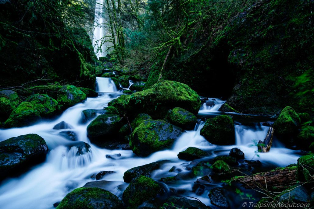 A magical spot at the base of Elowah Falls in Oregon.