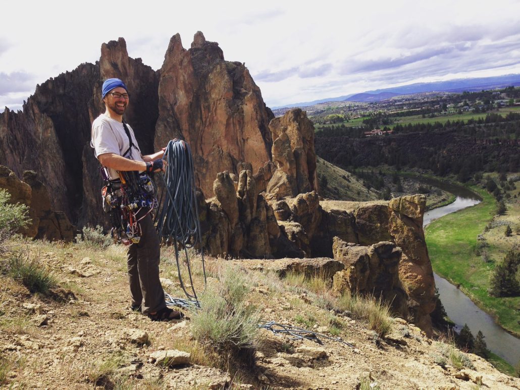 Martin at the top of Smith Rock.
