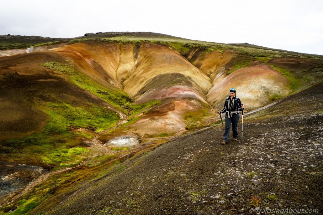 Trekking Iceland highlands colorful hills
