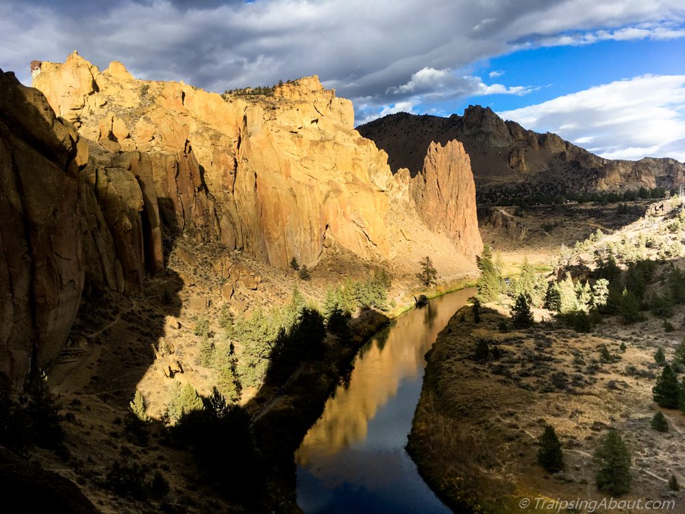 Smith Rock: My new backyard climbing playground and all-around beautiful location. Sunset turns the Crooked River into a perfect mirror of the red rock walls.