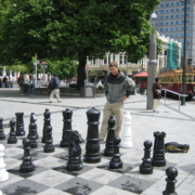 playing outdoor chess in Christchurch